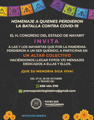 Altar de muerto para quienes fallecieron por Covid