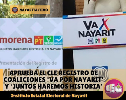 Aprueba el CLE registro de coaliciones &lsquo;Va por Nayarit&rsquo; y &lsquo;Juntos haremos historia&rsquo;