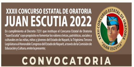 Realizar&aacute; Congreso de Nayarit Concurso Estatal de Oratoria Juan Escutia 2022 
