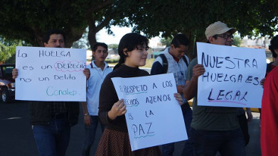 Resisten los huelguistas del CONALEP 