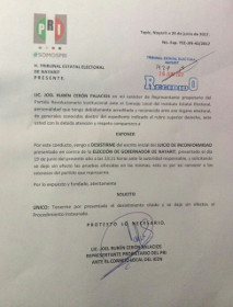 El PRI retira impugnaci&oacute;n de elecci&oacute;n a gobernador