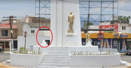 El monumento a Ju&aacute;rez sin sus &aacute;guilas respectivas